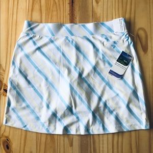 NWT PEBBLE BEACH DRY- PERFORMANCE Women's White Blue Yellow Skort Sz L Golf
